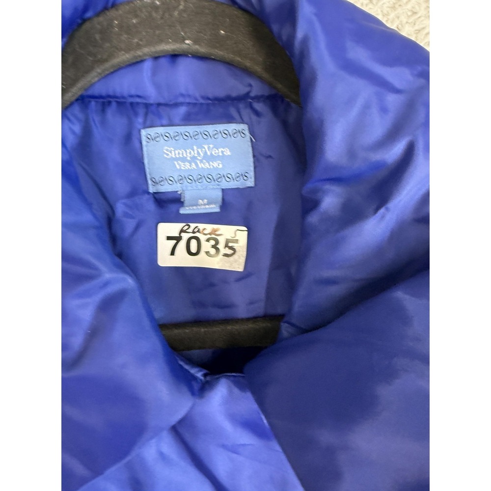 Simply Vera Vera Wang Jacket Womens Medium Blue Quilted Puffer Winter Coat - Picture 15 of 15